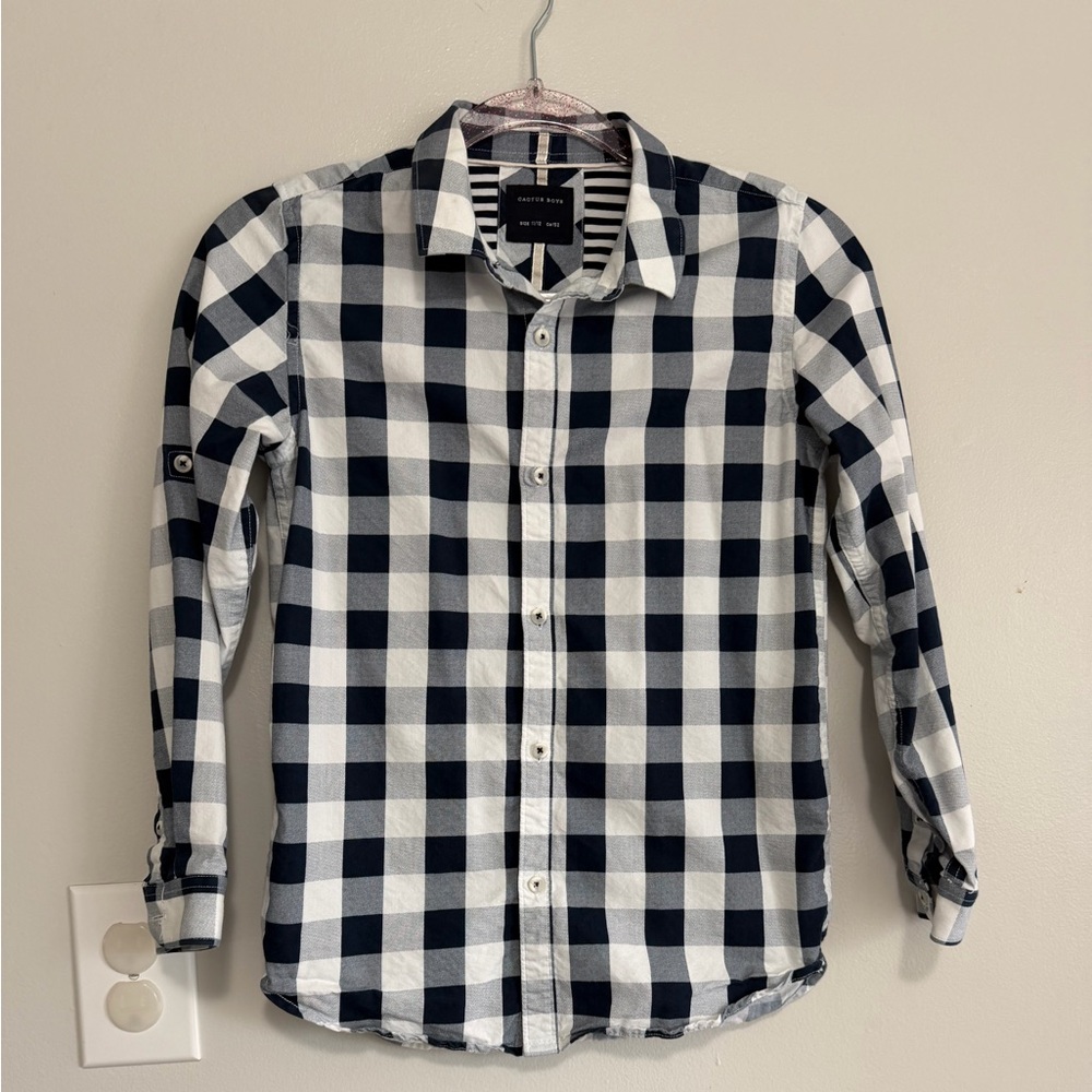 Cactus Navy and White Checkered boys Shirt